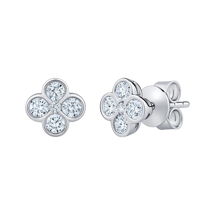 Aretes de Diamantes 0.50ctw, Oro Blanco 14K