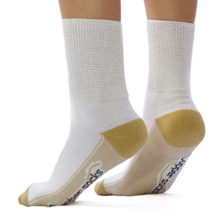 Copper Socks, Calcetines Cortos para Diabéticos (3 Pares) Color Blanco Talla Chica Copper Socks, Calcetines Cortos para Diabéticos (3 Pares) Color Blanco Talla Chica