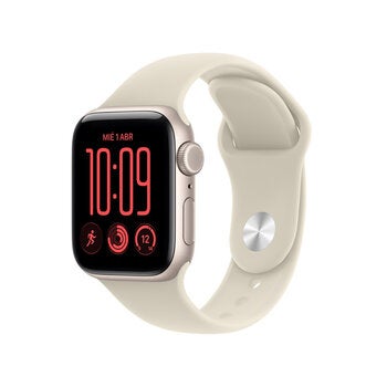 Apple Watch SE 3 (GPS + Celular) 40mm Aluminio Blanco Estelar + Correa Deportiva Arena - Talla M/L Apple Watch SE 3 (GPS + Celular) 40mm Aluminio Blanco Estelar + Correa Deportiva Arena - Talla M/L