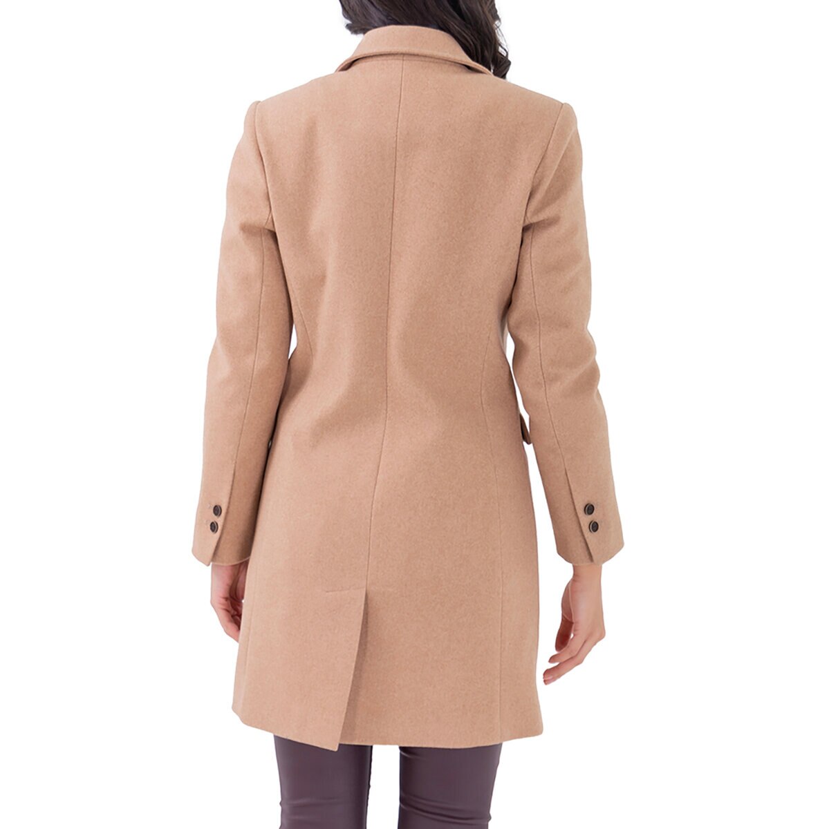 Shyla, Abrigo de Doble Botonadura para Dama, Color Camello, Varias Tallas
