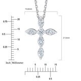 Dije de Cruz de Diamantes, 0.85ctw, Oro Blanco de 14K
