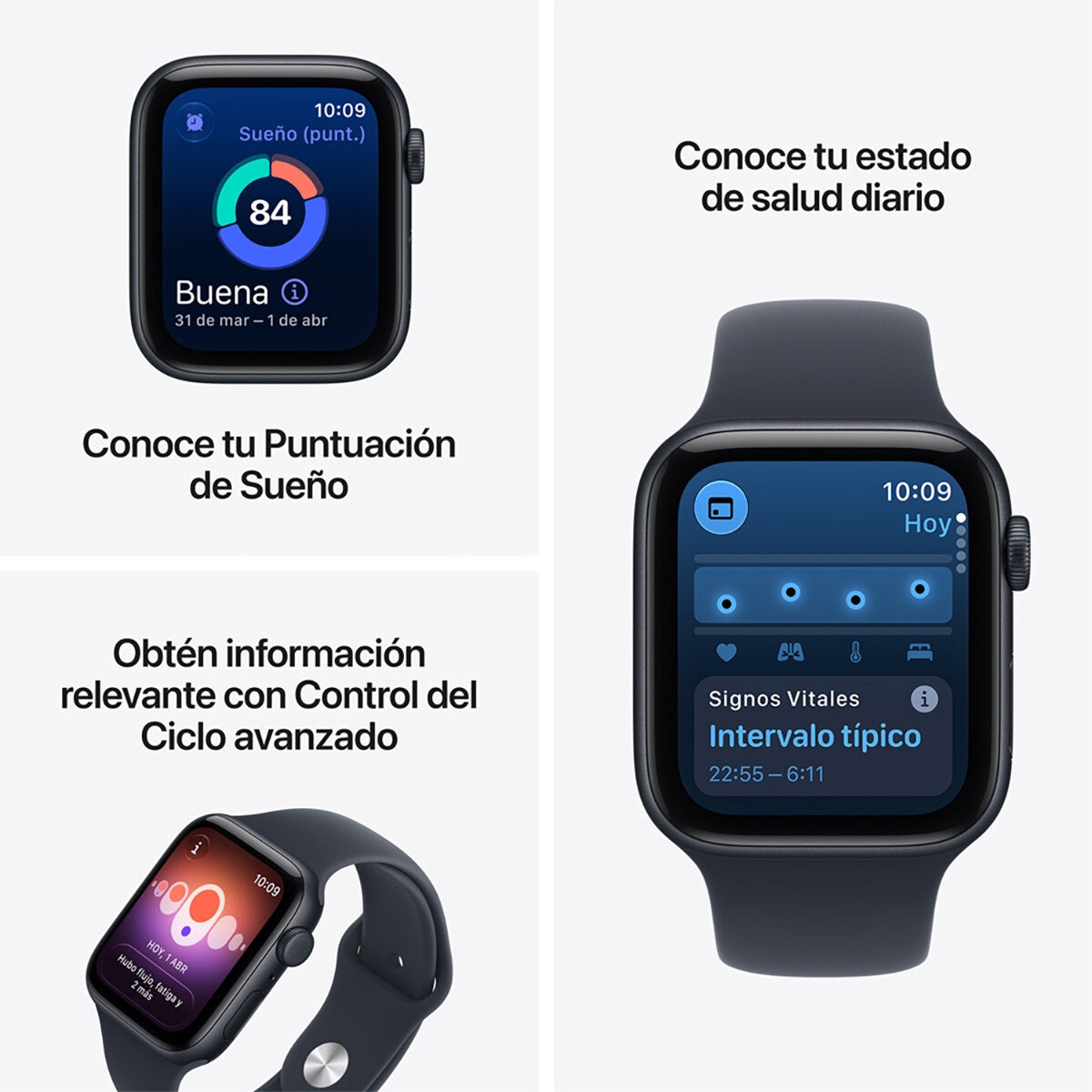 Apple Watch SE 3 (GPS) 40mm Aluminio Blanco Estelar + Correa Deportiva Arena - Talla S/M