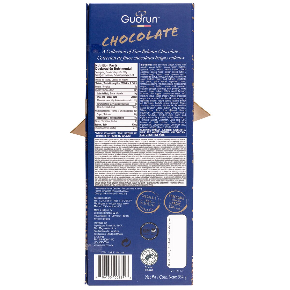 Gudrun Colección de Chocolates Belga Rellenos 534 g