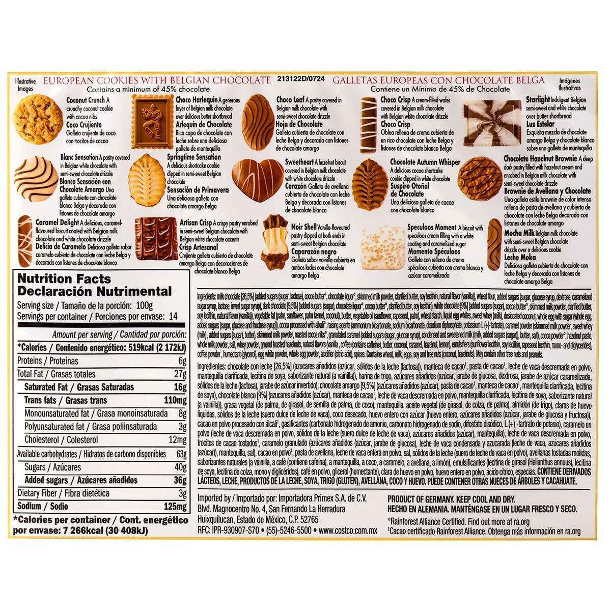 Kirkland Signature Galletas Europeas con Chocolate Belga 1.4 kg Kirkland Signature Galletas Europeas con Chocolate Belga 1.4 kg