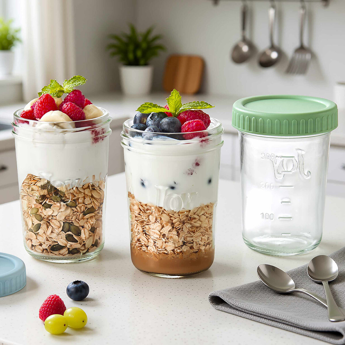 King Crystal Contenedores de Cristal para Alimentos con Tapa, 6 Piezas King Crystal Contenedores de Cristal para Alimentos con Tapa, 6 Piezas