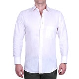 Emporio Colombo, Camisa de Lino para Caballero Corte Regular/Slim en Varias Tallas, Color Hueso