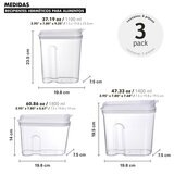 AG Box, Set de 3 Contenedores Cerealeros Chicos, Herméticos