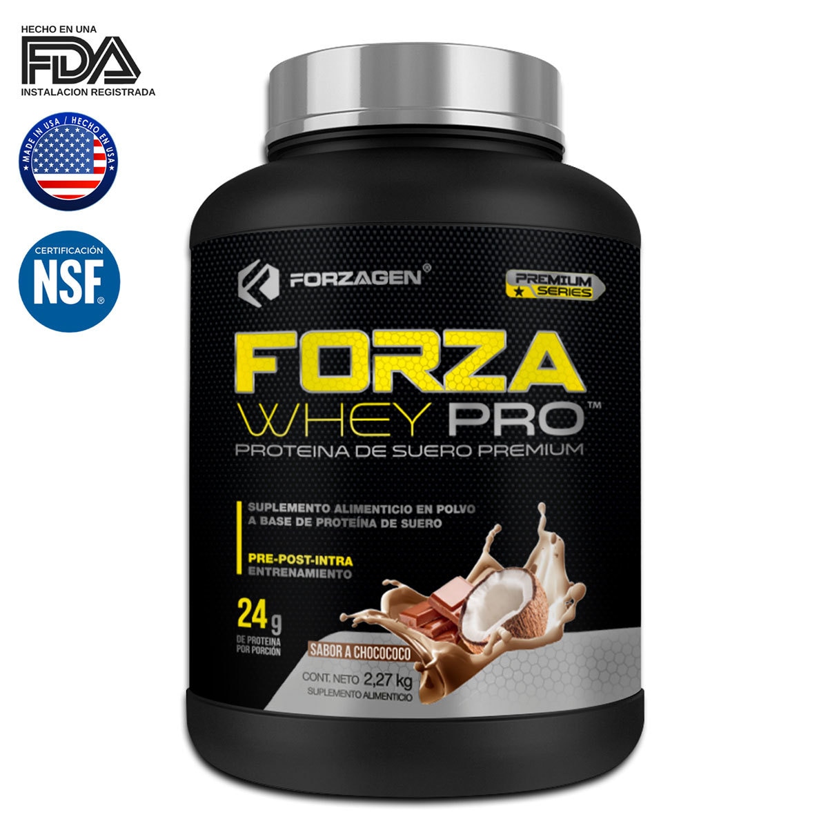 Proteína en Polvo Sabor ChocoCoco, Forza Whey Pro, 2.27 kg Costco México