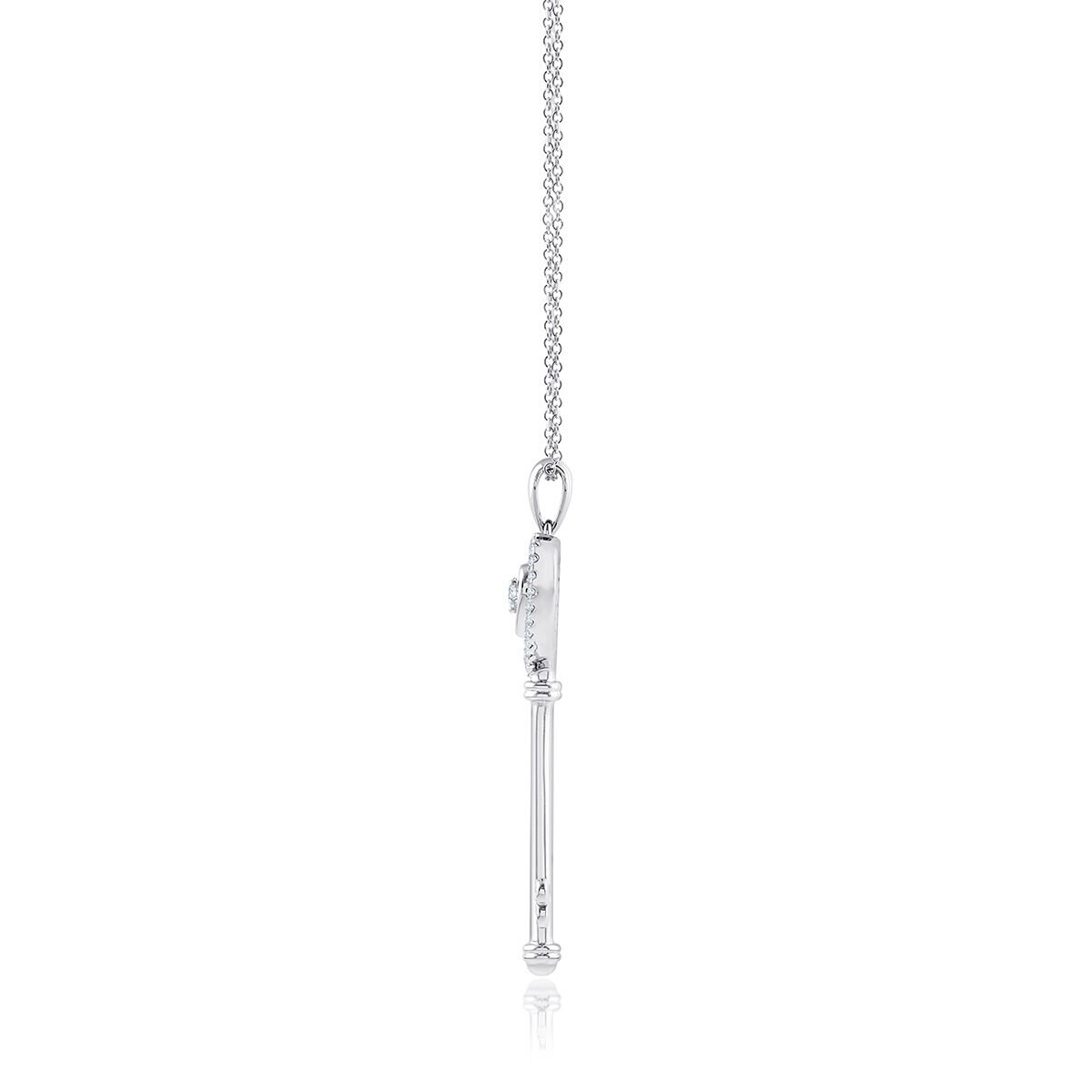 Dije de Diamantes 0.30ctw, Llave de Corazon, Oro Blanco 14K Dije de Diamantes 0.30ctw, Llave de Corazon, Oro Blanco 14K