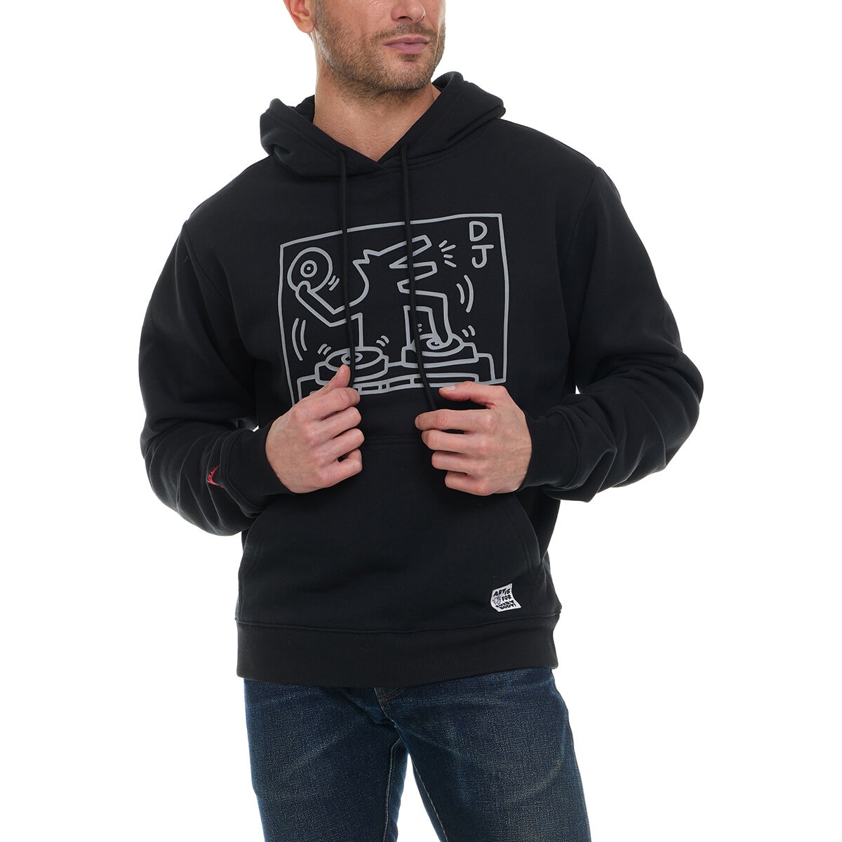Keith Haring Sudadera para Caballero Negro Grande