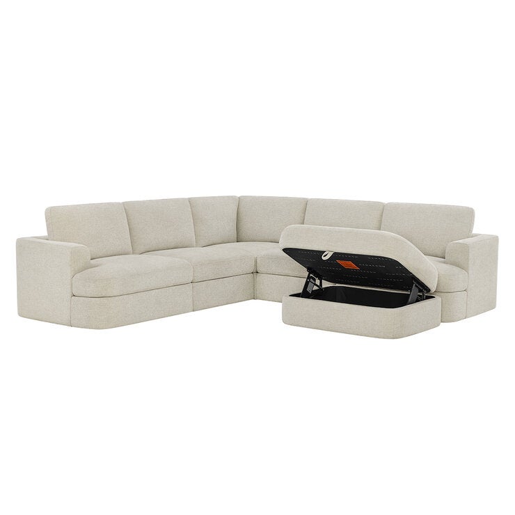 Henredon, Corvin, Seccional Modular de 6 Piezas con Otomano con Almacenamiento Henredon, Corvin, Seccional Modular de 6 Piezas con Otomano con Almacenamiento