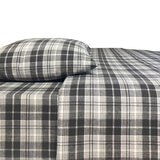 Flannel From Portugal, Juego de Sábanas de Franela, Tamaño Individual 3 piezas, Gray Plaid