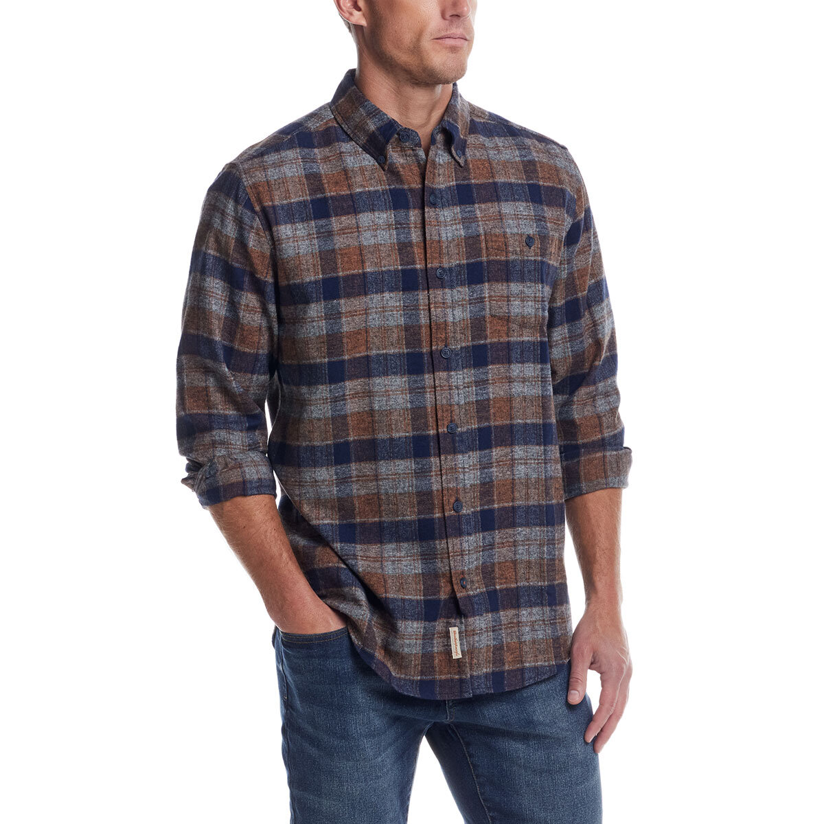 Weatherproof Vintage Camisa para Caballero Café Mediana