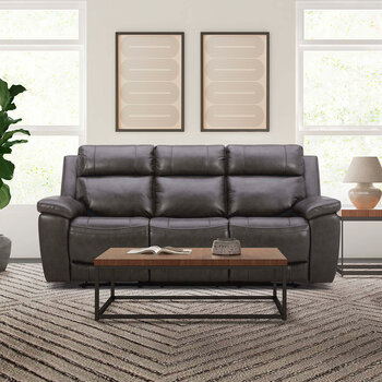 GilmanCreek Furniture, Sofá Reclinable de Piel con Sistema Eléctrico y Reposacabezas Eléctricos