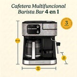 Cuisinart, Cafetera Multifuncional Barista Bar Crystal Glam 4 en 1, Compatible con cápsulas Keurig K-Cup, Nespresso Original Line Cuisinart, Cafetera Multifuncional Barista Bar Crystal Glam 4 en 1, Compatible con cápsulas Keurig K-Cup, Nespresso Original Line