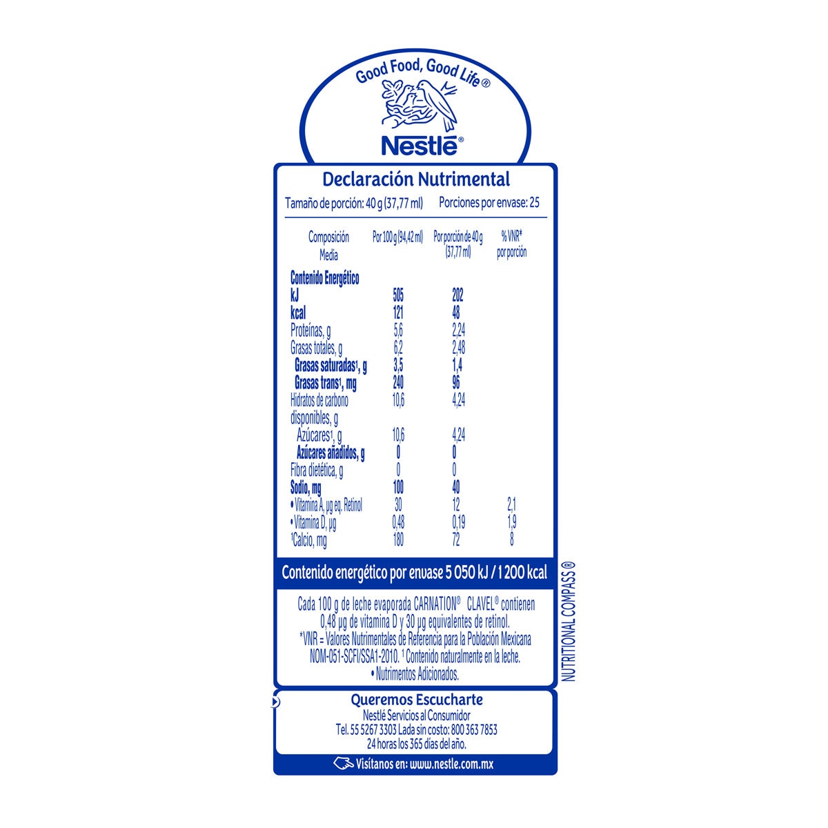 Carnation Clavel Leche Evaporada 4 pzas de 1 lt