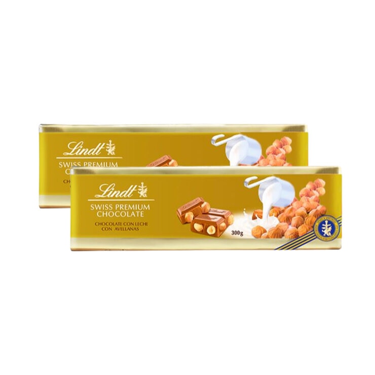 Lindt Barras de Chocolate y Avellanas Enteras 2 pzas de 300 g Lindt Barras de Chocolate y Avellanas Enteras 2 pzas de 300 g