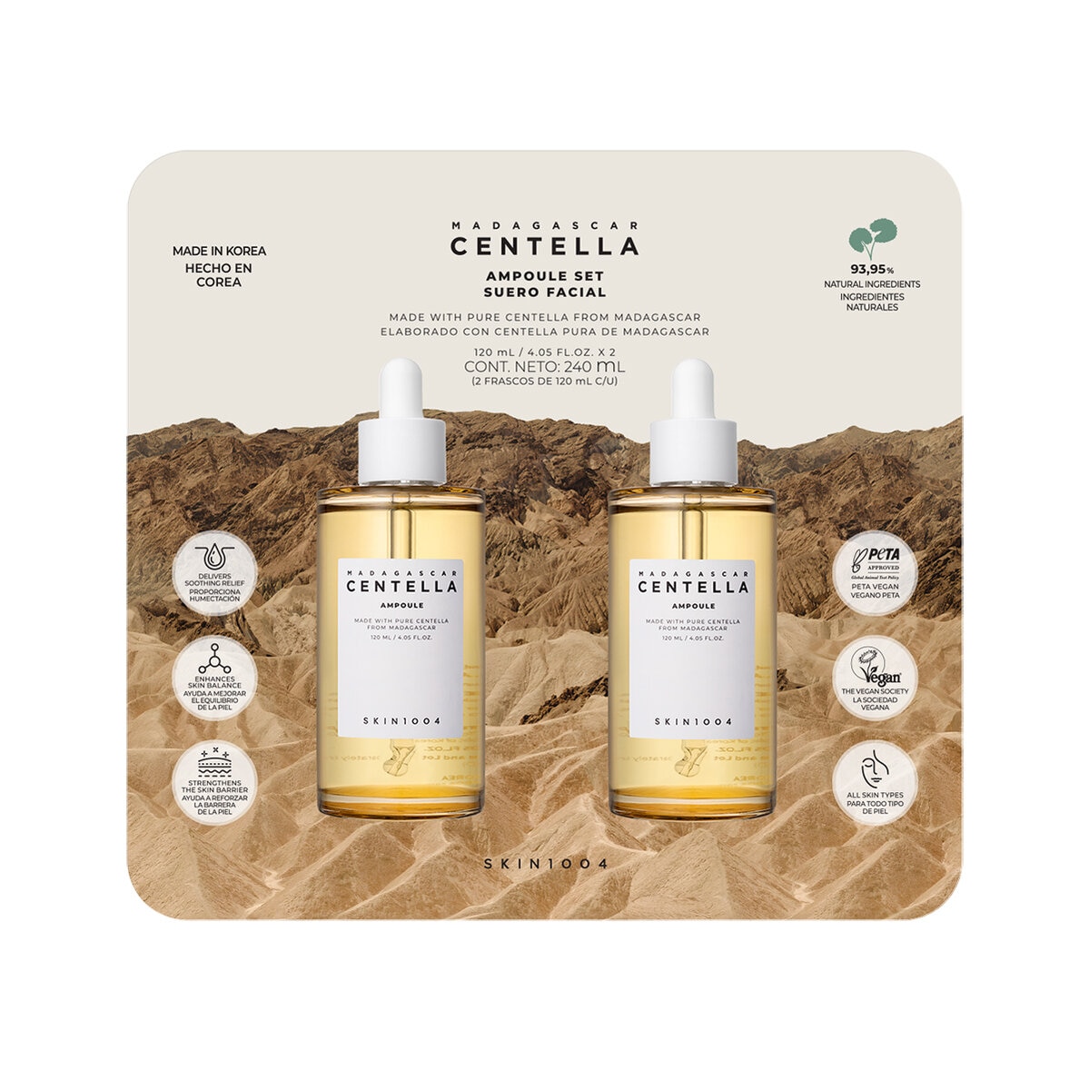 Skin1004 Suero Facial de Centella, 2 pzas