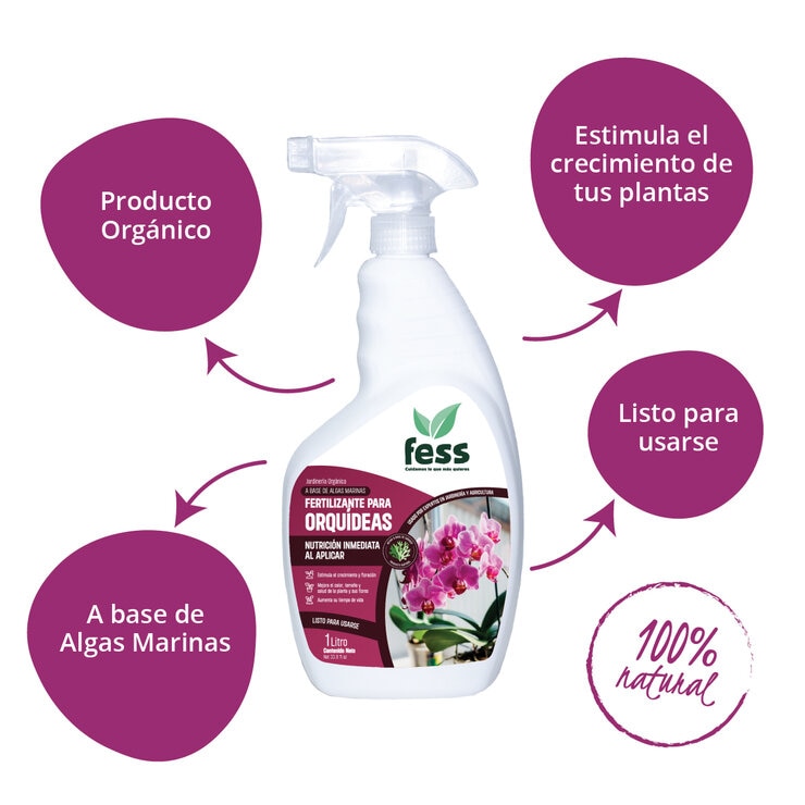 Fess, Fertilizante Orgánico para Orquídeas, 2 Litros
