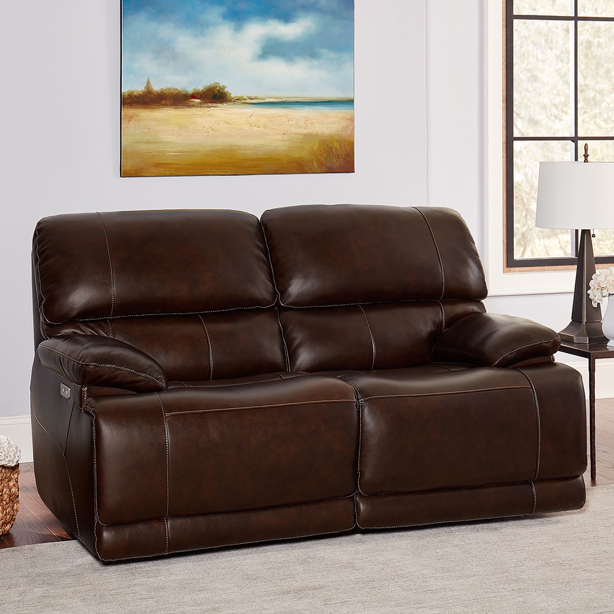 Simon Li, Atlantic, Sofá Reclinable Eléctrico de Dos Plazas en Piel