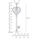 Dije de Diamantes 0.30ctw, Llave de Corazon, Oro Blanco 14K Dije de Diamantes 0.30ctw, Llave de Corazon, Oro Blanco 14K