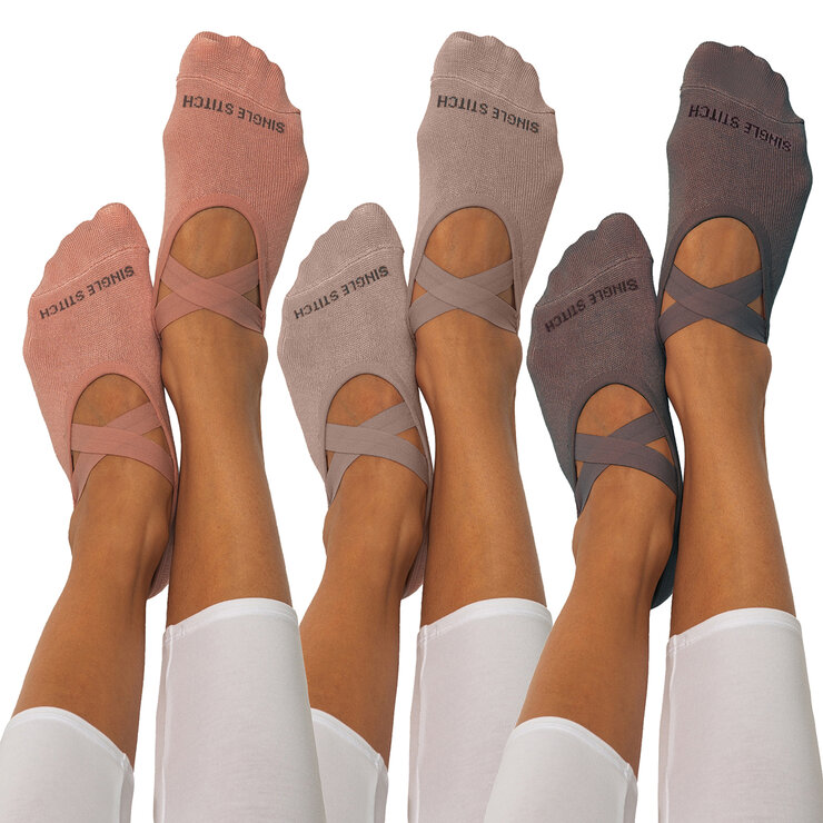Single Stitch Calcetines para Yoga / Pilates / Barre para Dama 3 piezas Varios Colores Single Stitch Calcetines para Yoga / Pilates / Barre para Dama 3 piezas Varios Colores