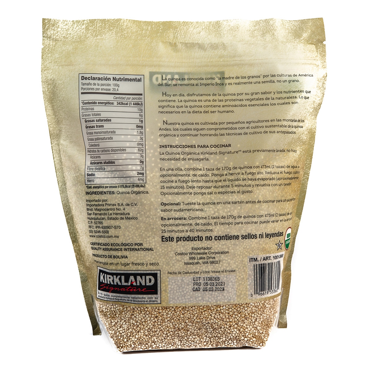 Kirkland Signature Quinoa Orgánica 2.04 kg