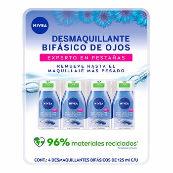 Nivea Desmaquillante Bifásico 4 pzas de 125 ml c/u
