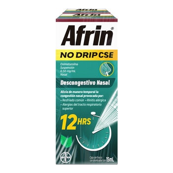 Afrin No Drip, Oximetazolina Suspensión Nasal 0.5mg/ml 2 piezas con 15ml c/u
