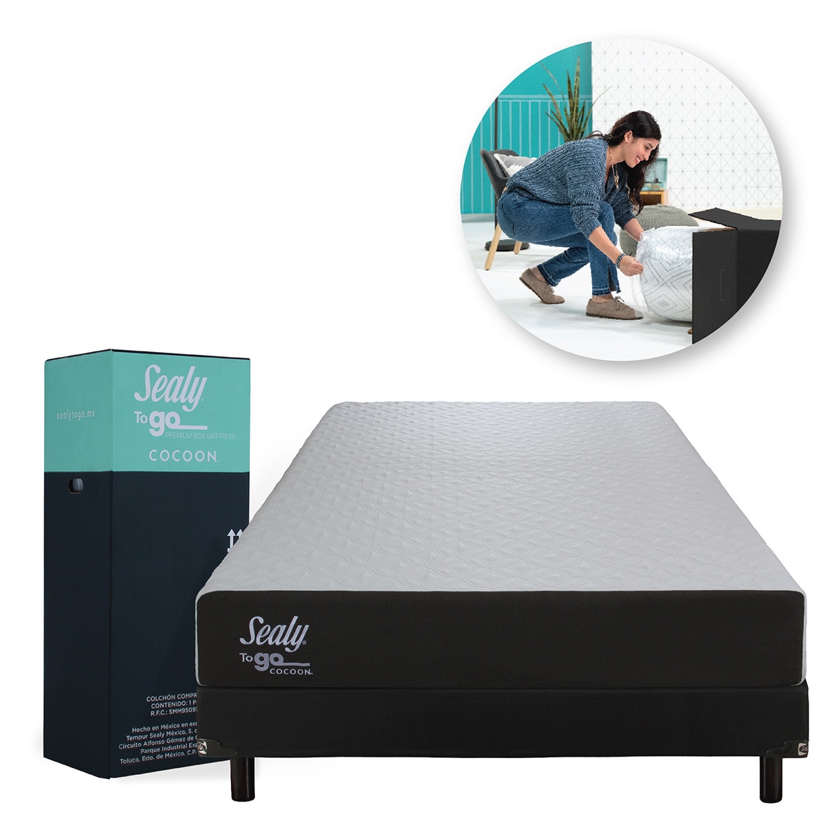 Sealy, To Go Cocoon, Colchón Queen Size