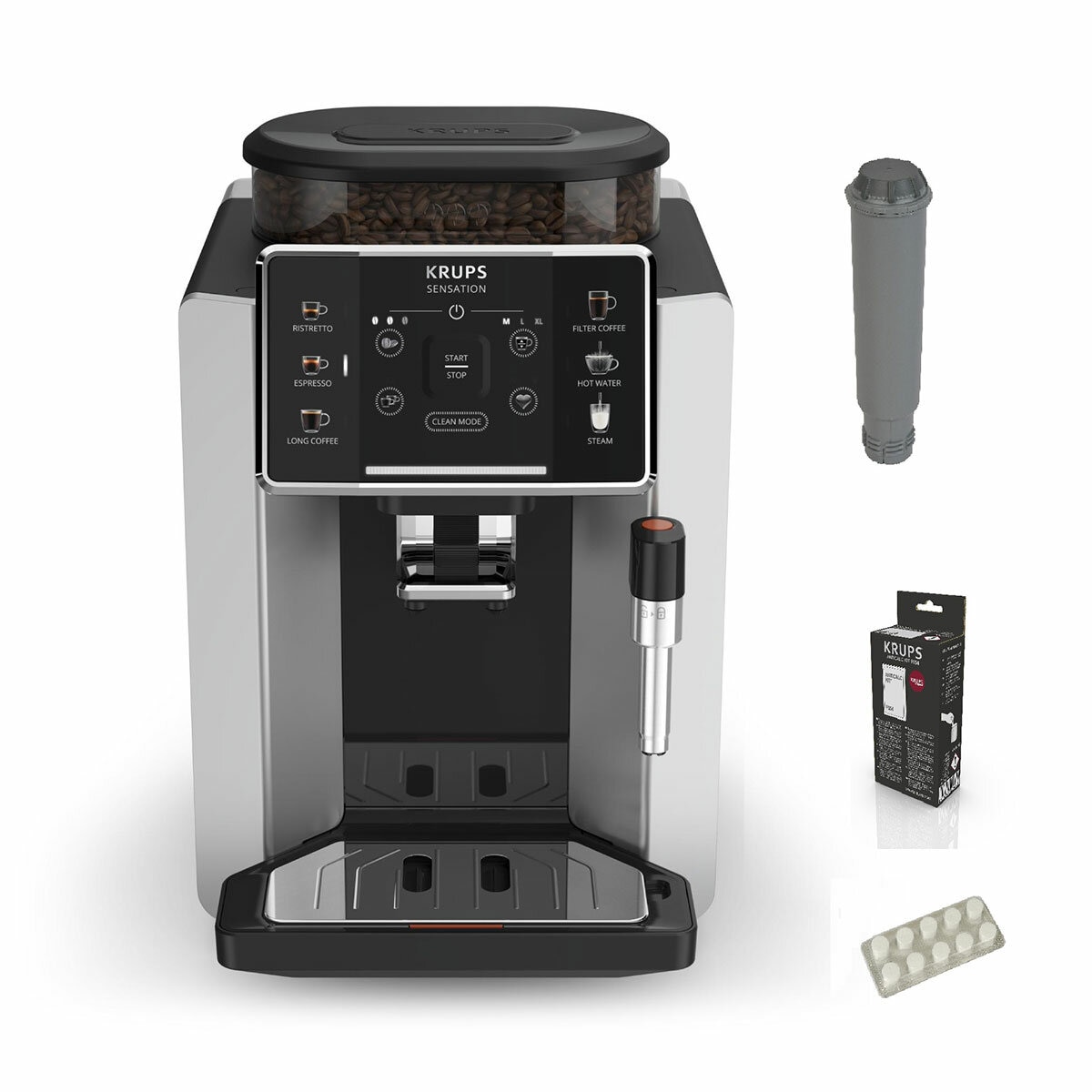 Krups Cafetera Automática Sensation incluye kit de mantenimiento