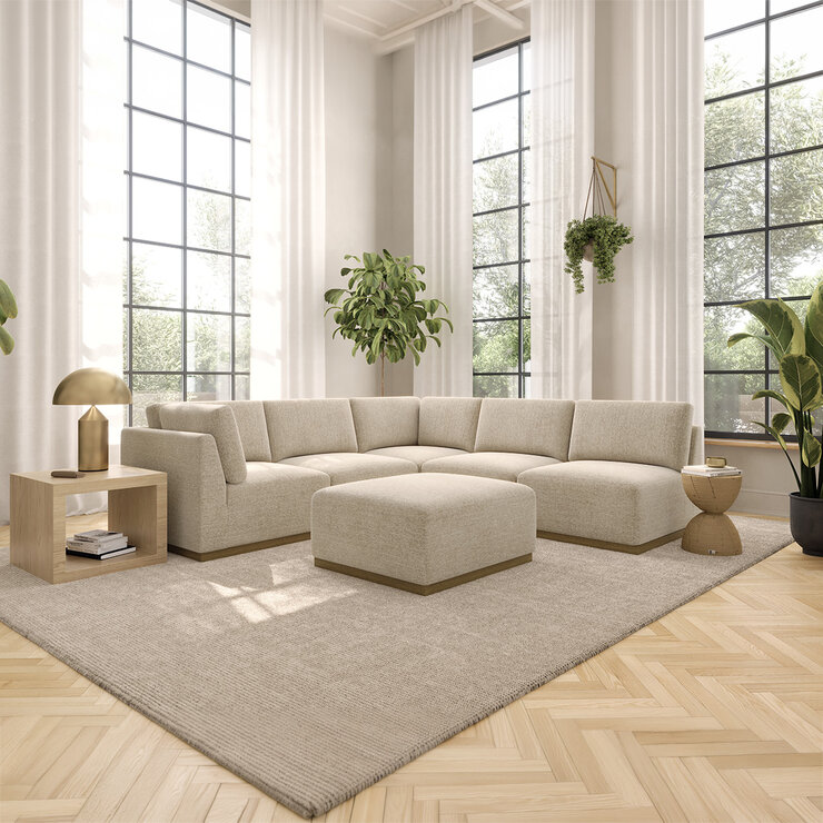 Henredon, Murphy, Seccional Modular de 6 Piezas con Otomano Henredon, Murphy, Seccional Modular de 6 Piezas con Otomano