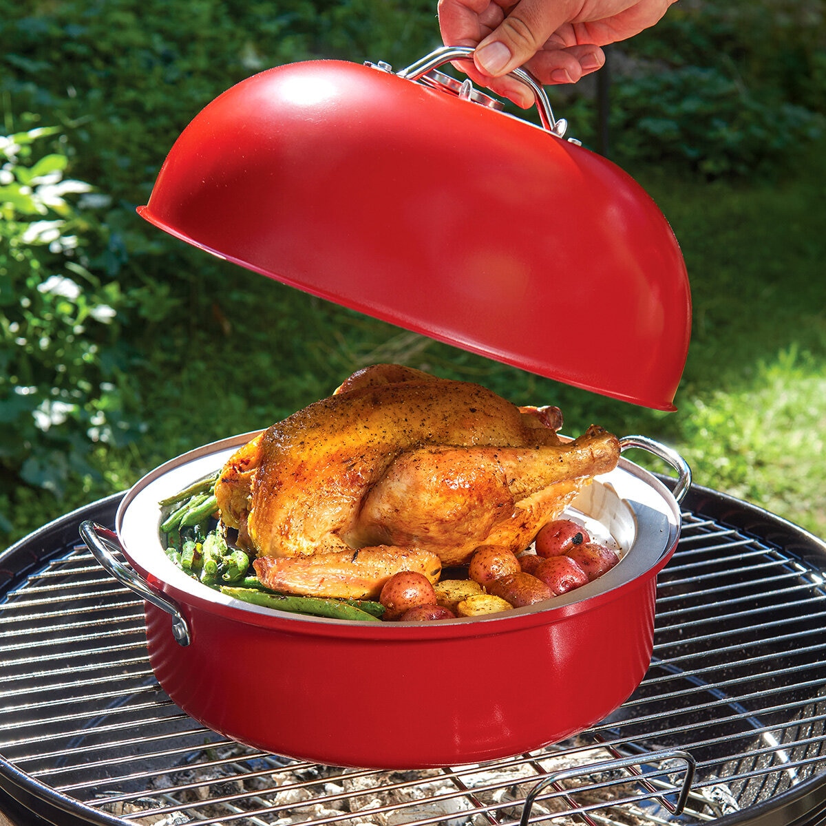 Nordic Ware Ahumador para Asar de Acero Aluminado Tipo Caldera Nordic Ware Ahumador para Asar de Acero Aluminado Tipo Caldera