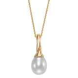 Dije de Perla Cultivada, 9-10mm, Oro Amarillo de 14K