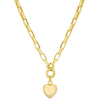 Collar con Dije de Corazón, Roro Amarillo 14k Collar con Dije de Corazón, Roro Amarillo 14k