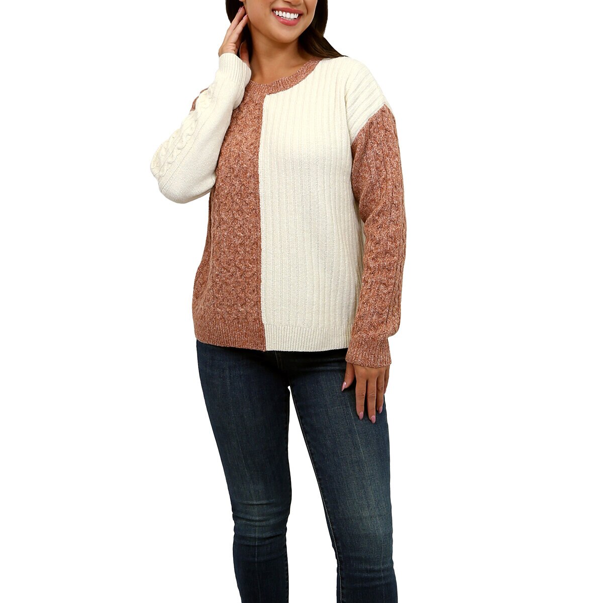 Leo & Nicole Suéter para Dama Naranja Grande Leo & Nicole Suéter para Dama Naranja Grande