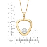 Dije de Perla Cultivada con Cadena 45.72cm, 8-8.5mm, Oro Amarillo de 14K