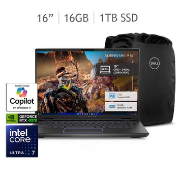DELL Alienware Gaming NB M16 R2 Laptop 16" Quad HD Intel Core Ultra 7 16GB 1TB SSD + Mochila