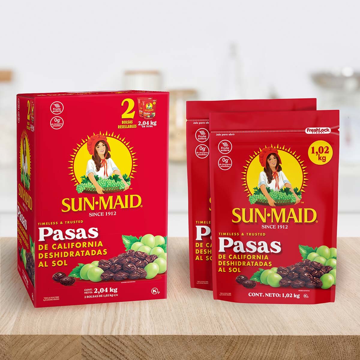 Sun Maid Pasas de California 2 pzas de 1 kg Costco M xico