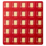 Lingotes de Oro 25 pz de 1g c/u PAMP, Caballo Buena Suerte