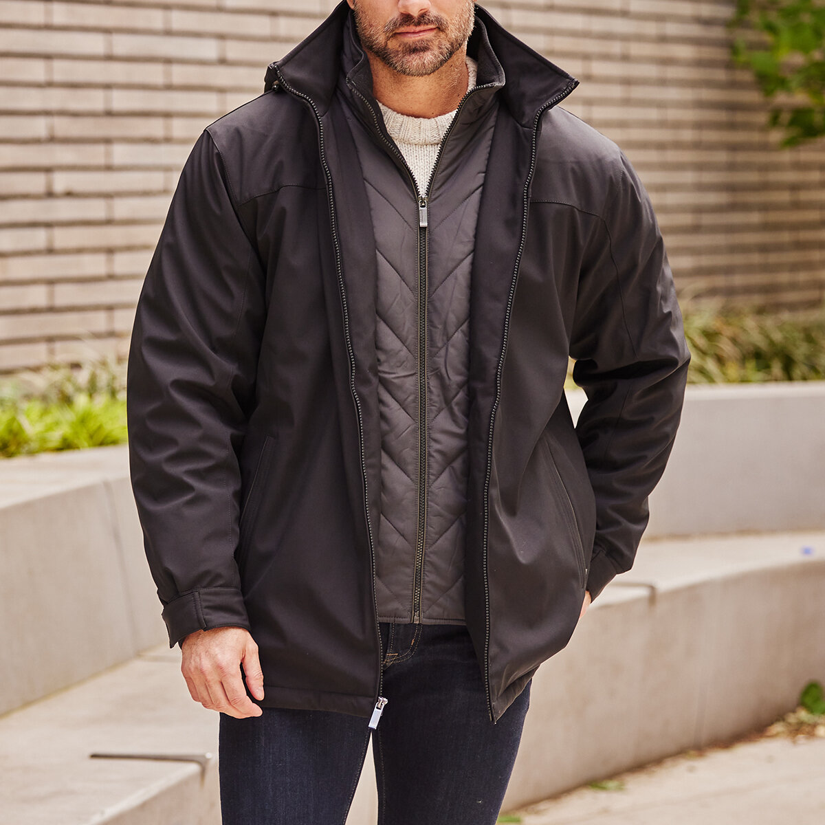 Weatherproof Chamarra para Caballero Negro Mediana Weatherproof Chamarra para Caballero Negro Mediana