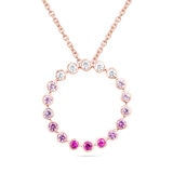 Dije de Zafiro Rosa y Diamante, 0.28ctw, Oro Rosa, 14K