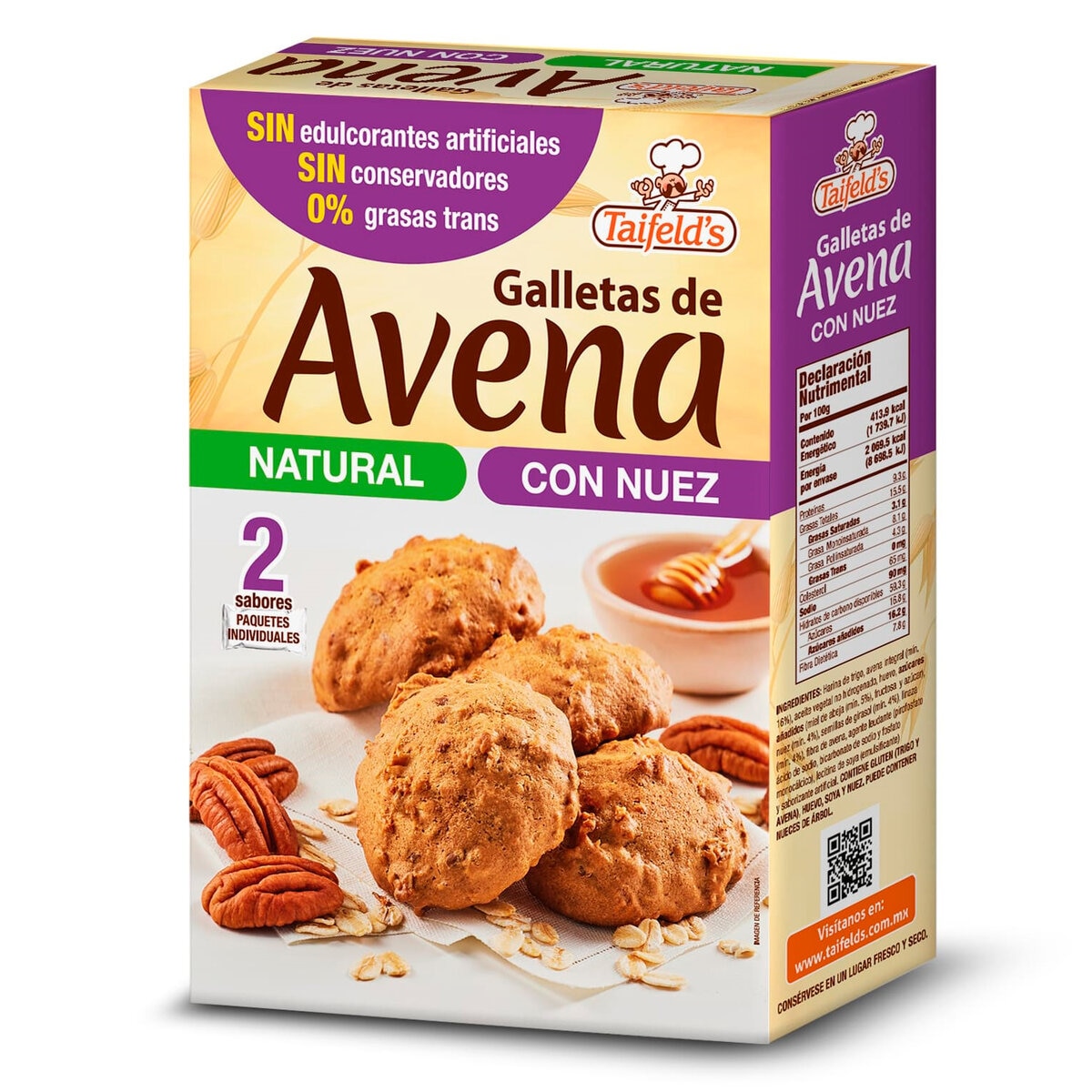 Taifelds Galletas de Avena Natural y Nuez 1kg | Costco Mé