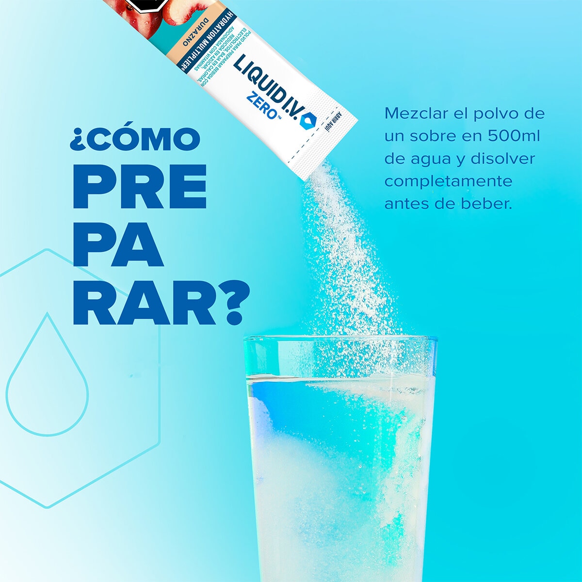 Liquid I.V. Electrolitos en Polvo Reducidos en Azúcar Sabor Durazno 30 pzas de 13 gr