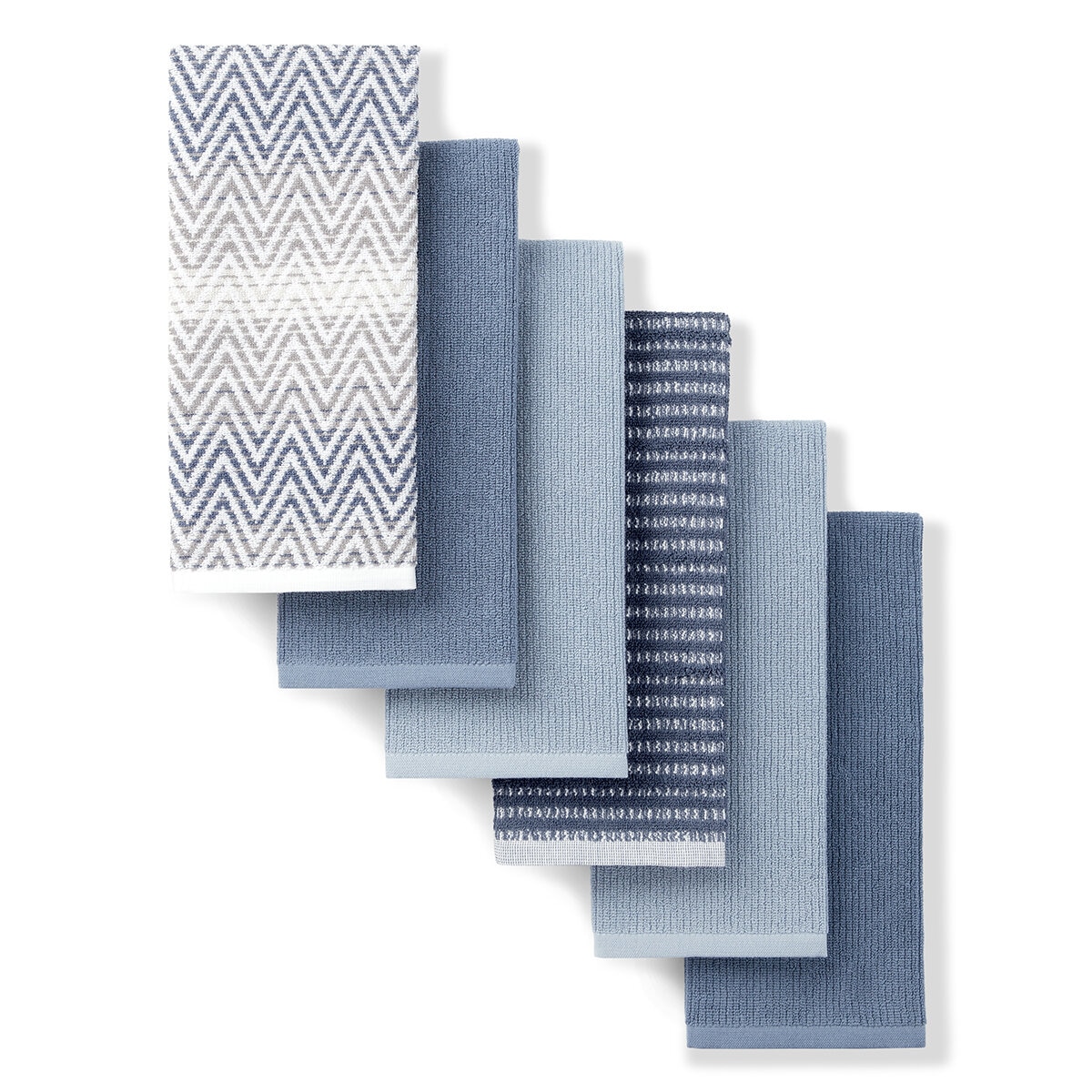 Town & Country, Toallas de Algodón Orgánico Para Cocina 6 Piezas, BLUE FY24
