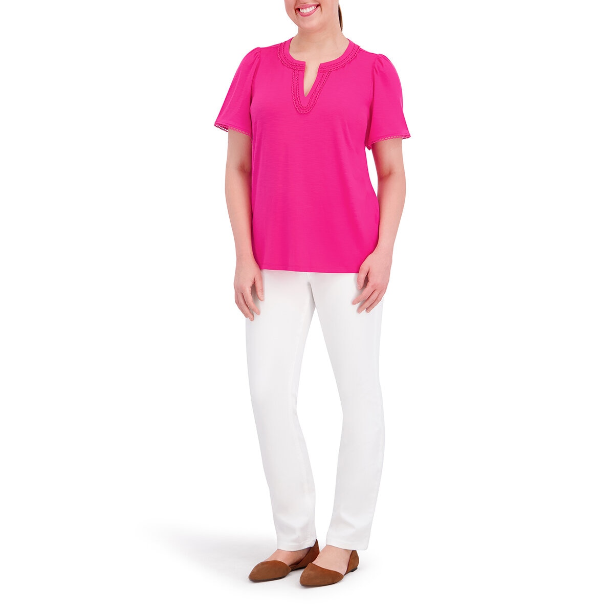 Jones NY Signature Blusa para Dama Rosa Extra Grande