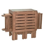 Alltrade, Set de Mesa y 2 Sillas Plegables para Patio de Madera de Acacia