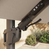 Seasons Sentry, Sombrilla Cuadrada de 3.05m con Luz Led, Griz