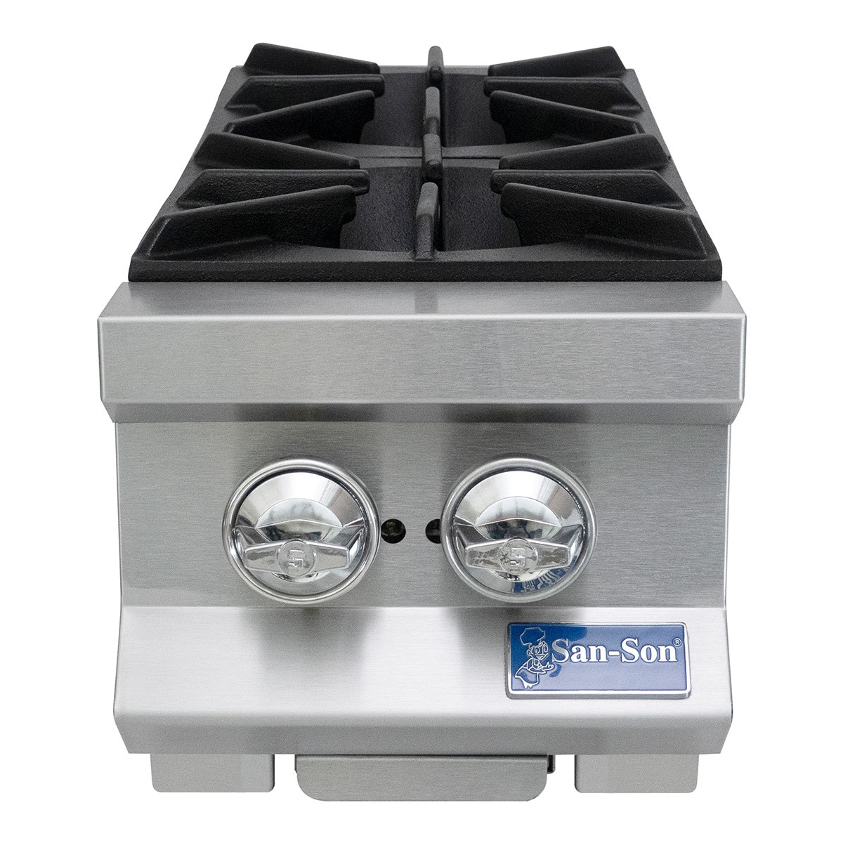 Parrilla profesional San-Son con 2 quemadores, acero inoxidable