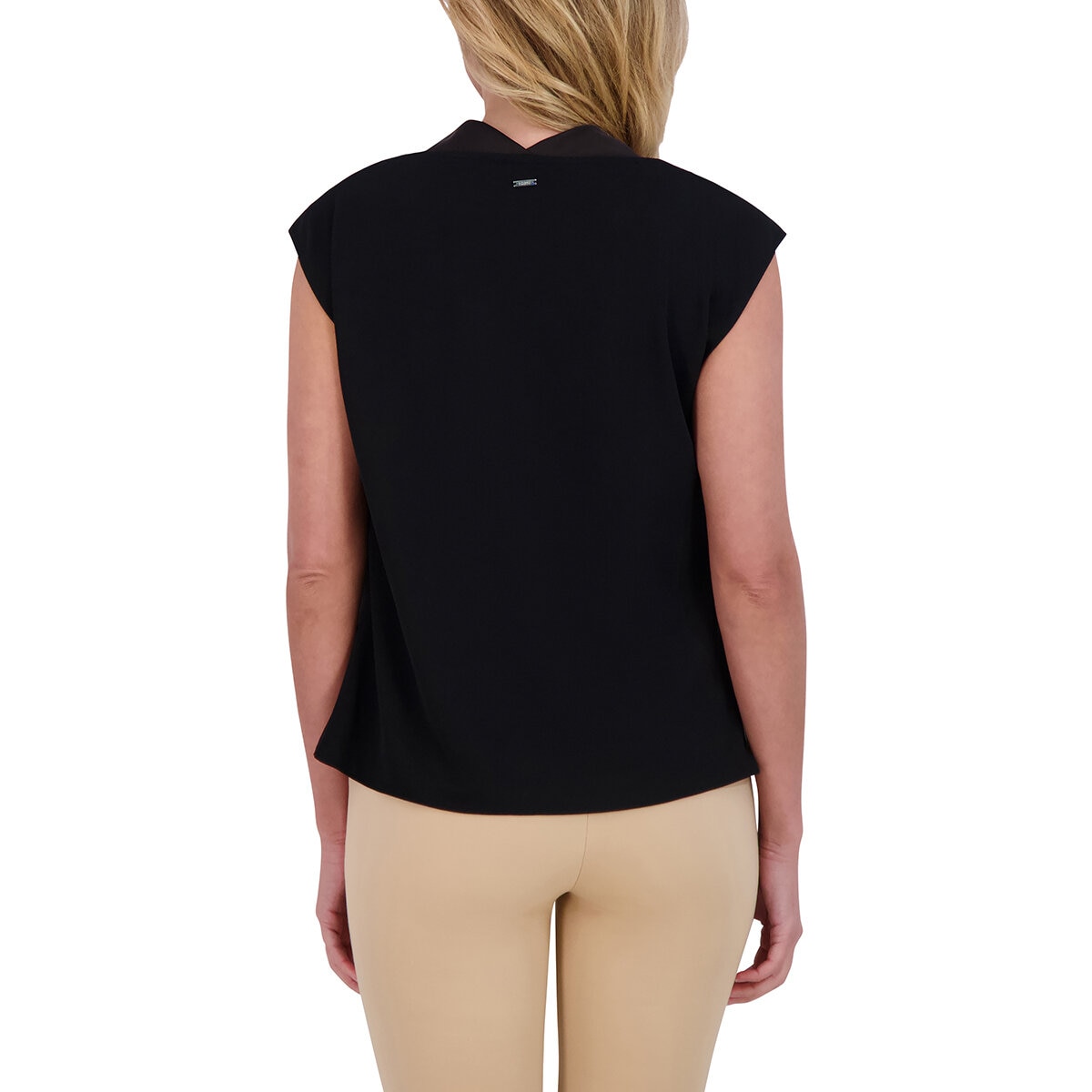 DKNY Blusa para Dama Negro Mediana
